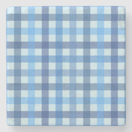 Blå femfärgad gingham mönster stenkojare  stenunderlägg