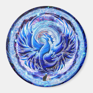 Blå Fenix Magnet