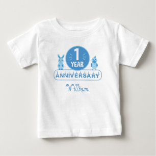 Blå festkompisar Första födelsedagsbaby T-shirt