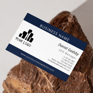Blå fet gul blå Logotyp en sida Visitkort