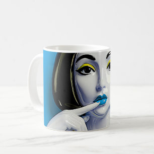 Blå fetstil kaffemugg