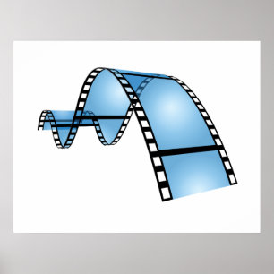 Blå filmremsa poster