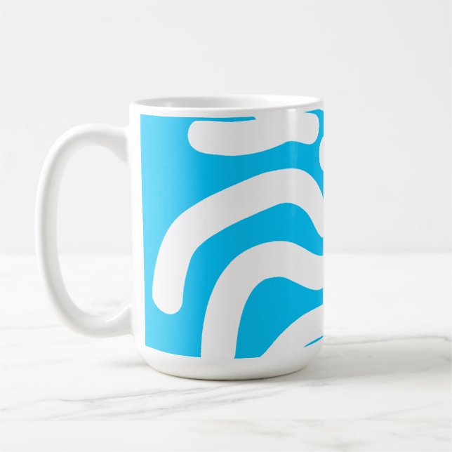 Blå fingeravtryck Biometrisk säkerhet Kaffemugg (Vänster)