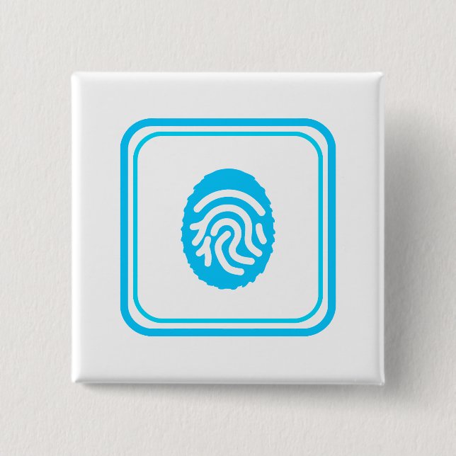 Blå fingeravtryck Biometrisk säkerhet Knapp (Framsida)