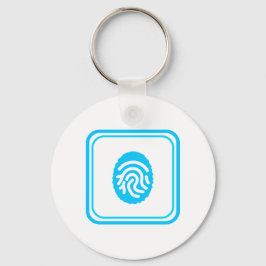 Blå fingeravtryck Biometrisk säkerhet Nyckelring