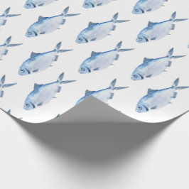 Blå Fisk Akvarell Kust Presentpapper
