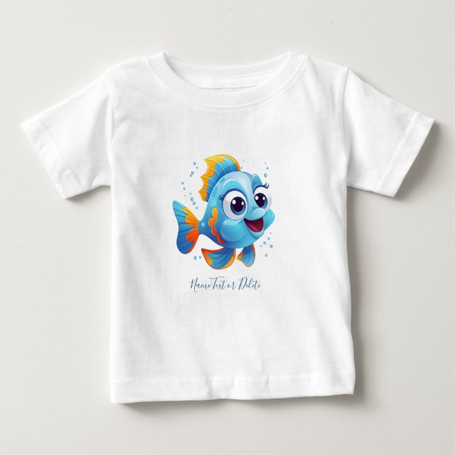 Blå Fisk Baby T-Shirt (Framsida)