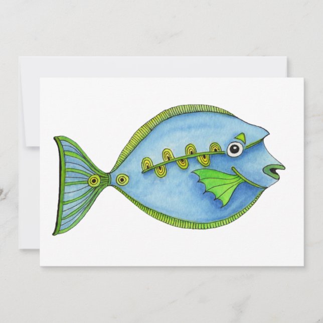 Blå Fisk Kort (Framsida)