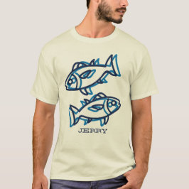 Blå fisk Nautisk T Shirt
