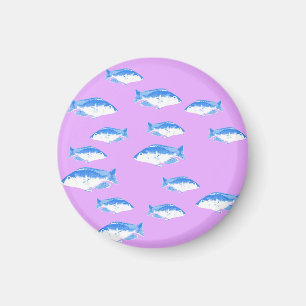 Blå fisk på lila magnet