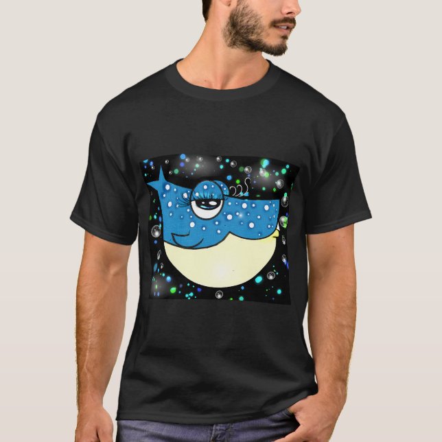 Blå fisk t shirt (Framsida)