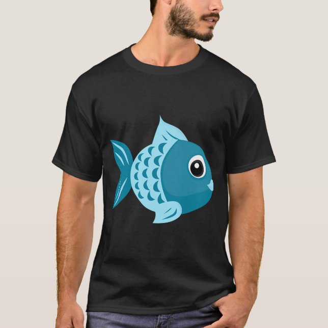 Blå Fisk T Shirt (Framsida)