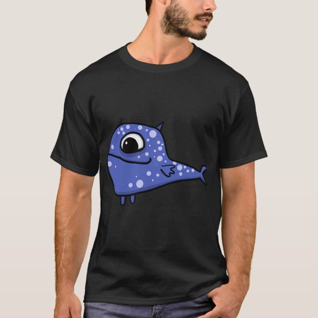 blå fisk t shirt (Framsida)