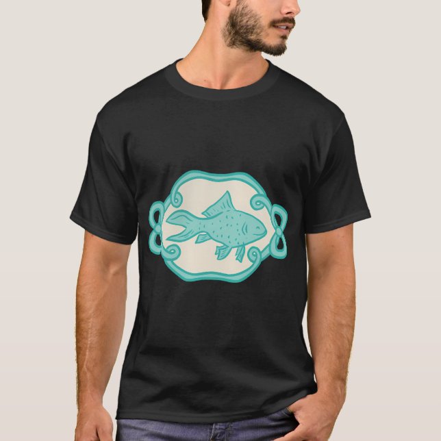 Blå fisk t shirt (Framsida)