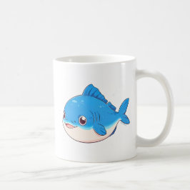 Blå fisk Teckning, Tecknad Stil Kaffemugg