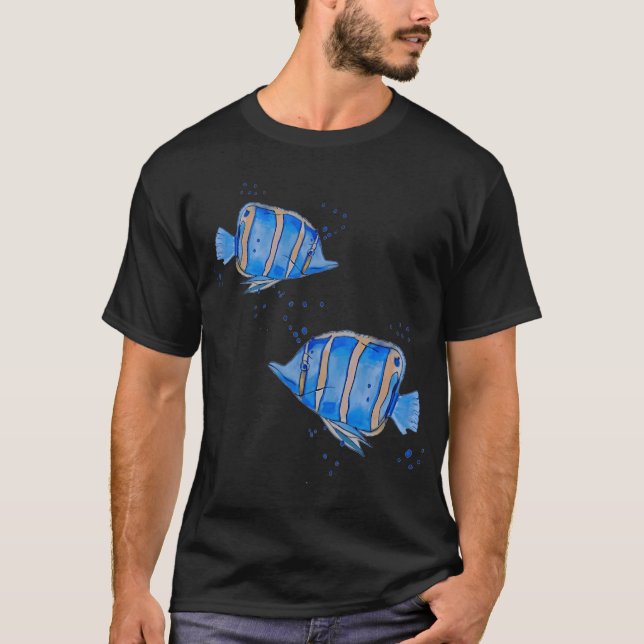 Blå fiskar t shirt (Framsida)