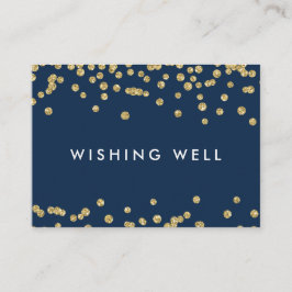 Blå fiskbrunn Guld Faux Glitter Confetti marinblå Tilläggskort