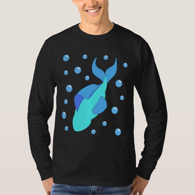 Blå fiskenhet t shirt (Framsida)
