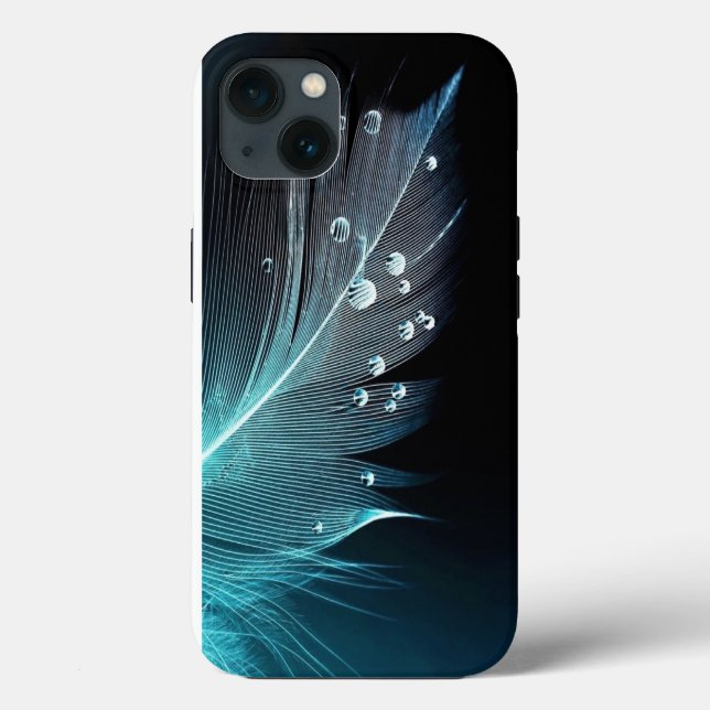 Blå fjäder Fodral-Mate iphone case (Baksida)