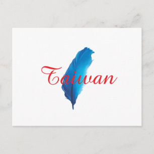 Blå Fjäder Taiwan Kartöppet Kort