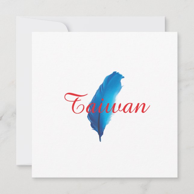 Blå Fjäder Taiwan Kartöppet vykort (Framsida)