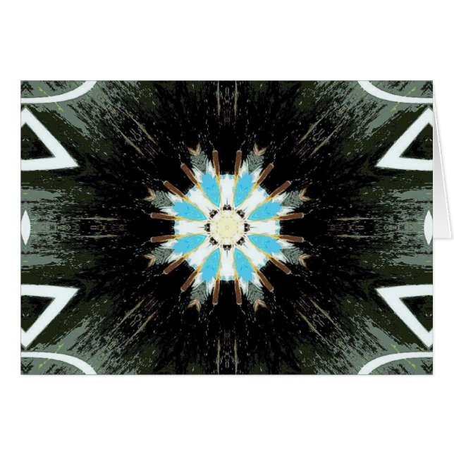 blå fjäderstjärna OBS kort (Framsidan Horizontal)