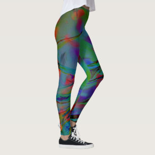blå fjädrar, abstrakt leggings