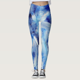 Blå fjädrar leggings