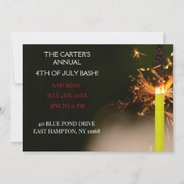 Blå fjärde juli självständighetsdag gnistregn inbjudningar