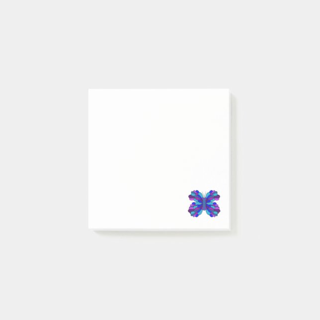 Blå fjäril-anteckningar post-it block (Framsida)