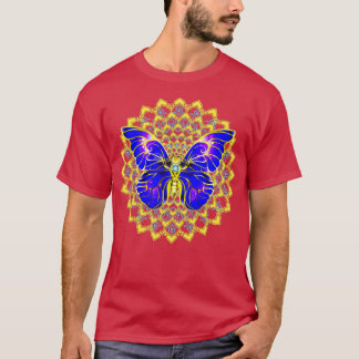 Blå fjäril Doily Design T Shirt