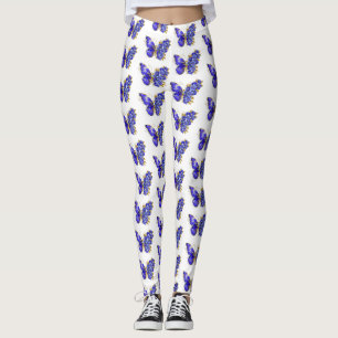 Blå Fjäril i Safir Leggings