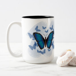 Blå Fjäril - Kaffemug Två-Tonad Mugg