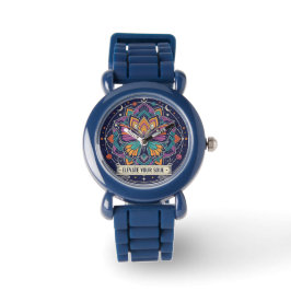 Blå Fjäril Mandala 'Förhöj Din Själ' Ur Armbandsur