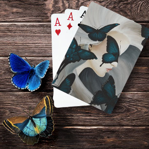 Blå Fjäril Masquerade Elegant Fantasi Casinokort