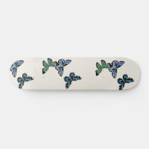 Blå fjäril mini skateboard bräda 18,5 cm