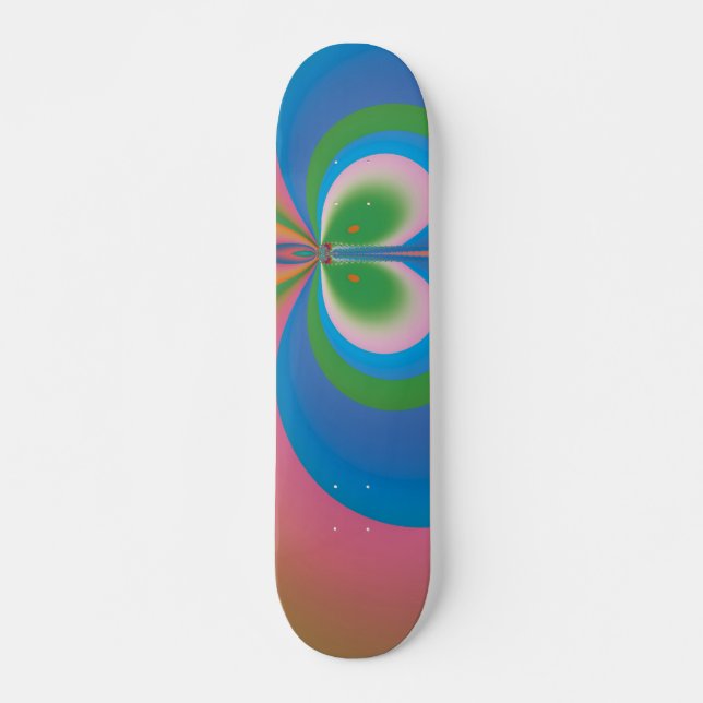 Blå Fjäril Mini Skateboard Bräda 18,7 Cm (Framsida)