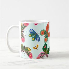Blå fjäril muggdesign kaffemugg