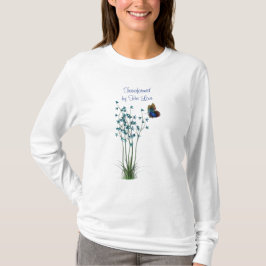 Blå fjäril och blommor med citat t shirt