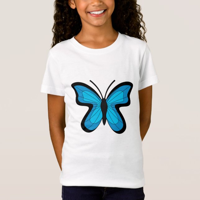 Blå Fjäril T Shirt (Framsida)