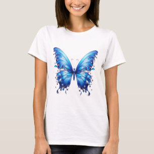 blå fjäril t shirt