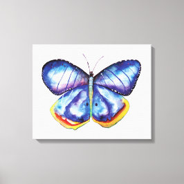 Blå fjäril Watercolor Art Single Canvas
