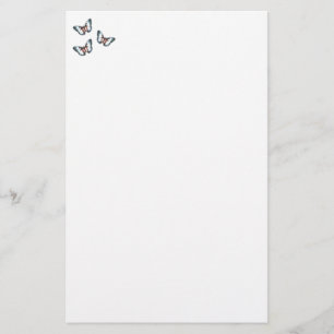 Blå fjärilar brevpapper