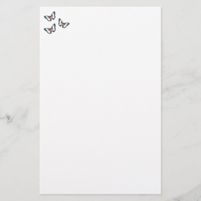 Blå fjärilar brevpapper (Framsida)