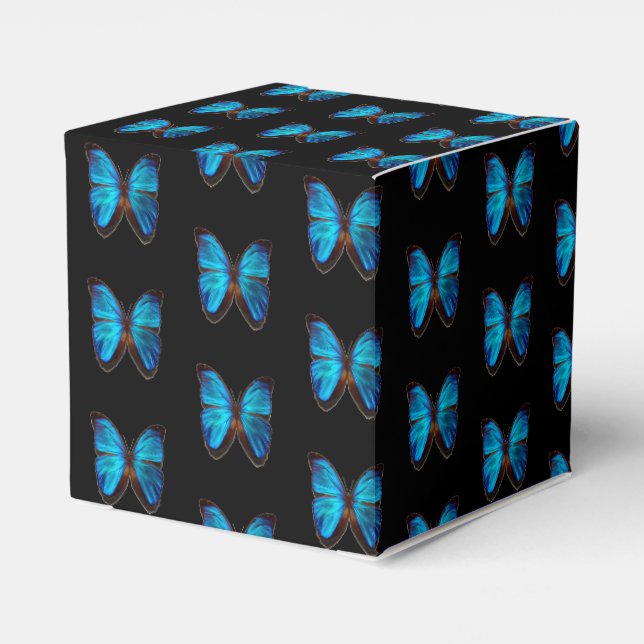 Blå fjärilar-favoriter - Gift/Party-ruta Presentaskar (Baksidan Sidan)