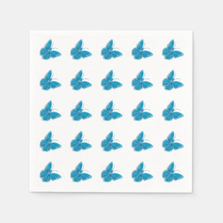 Blå fjärilar Fluttering Illustration Mönster Pappersservett