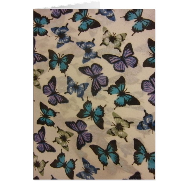 Blå fjärilar hälsningskort (Framsidan)