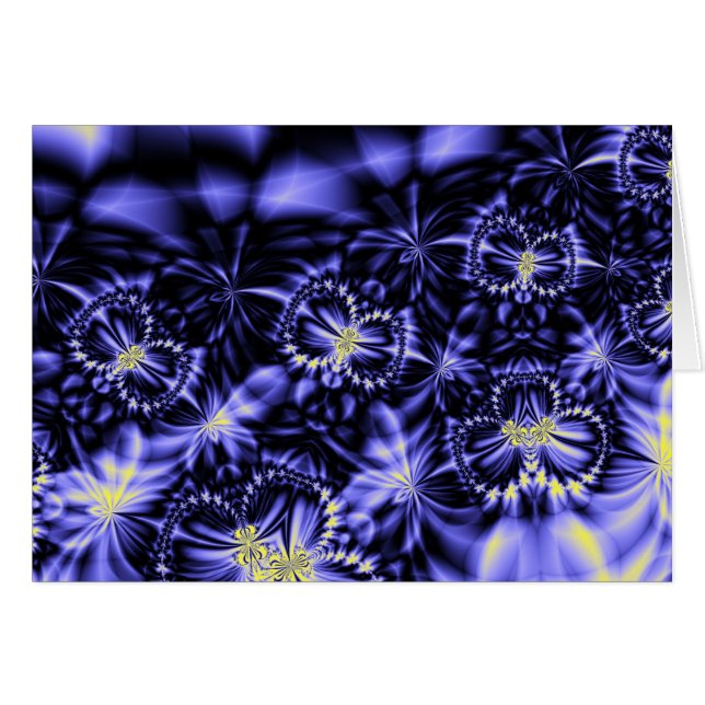 Blå fjärilar hälsningskort (Framsidan Horizontal)