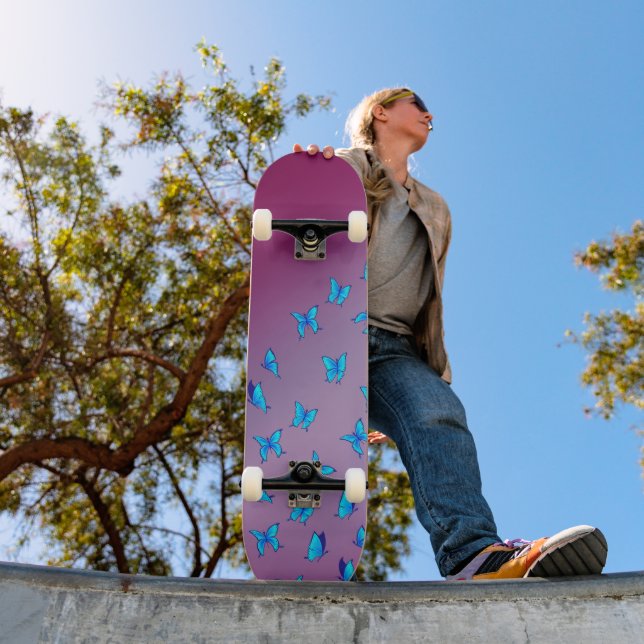 Blå fjärilar i måndagskäglan mini skateboard bräda 18,5 cm (Utomhus 1)