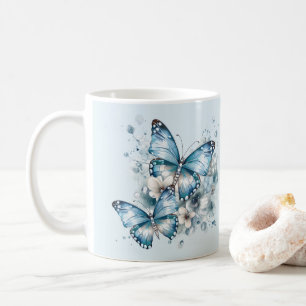 Blå Fjärilar Kaffemugg